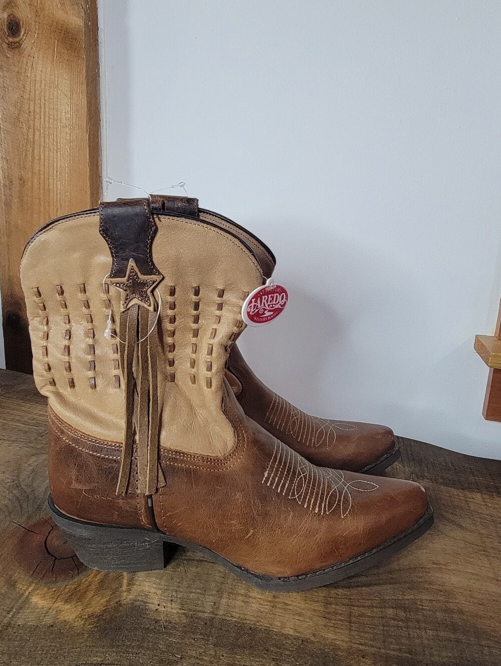Laredo Women's Brown Fringe Western Performance Boots - Snip Toe